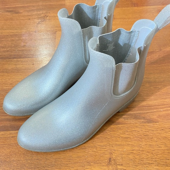 J. Crew Glitter Metallic Chelsea Rain Boots Size 9 - Picture 4 of 8